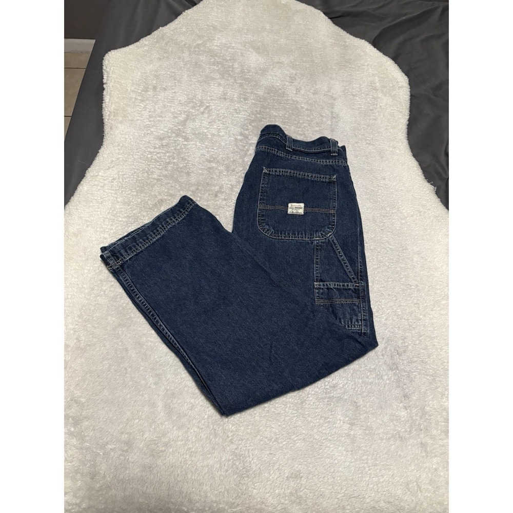 Y2K Eddie Bauer Vintage Carpenter Jeans Men's 38x32 Act (38x30) Blue Straight